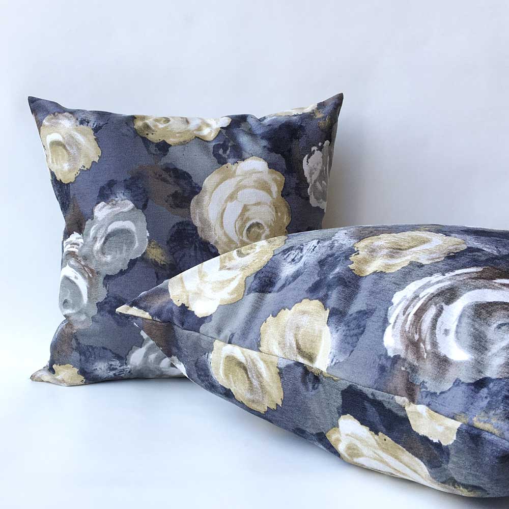 Funda para cojín Veludo Milano Flores Negro