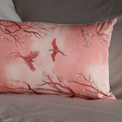 Funda Cojin Rectangular Ilustrada Amor Rojo By Leen