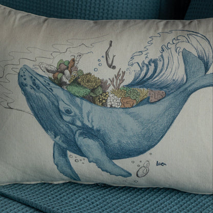 Funda Cojin Rectangular Ilustrada Mar Adentro By Leen