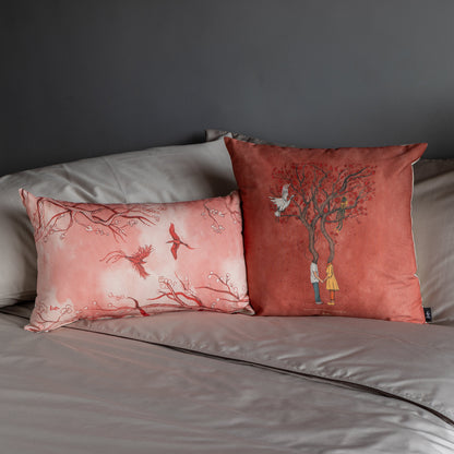 Funda Cojin Cuadrada Ilustrada Amor Rojo By Leen