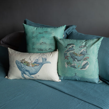 Funda Cojin Cuadrada Ilustrada Mar Adentro By Leen