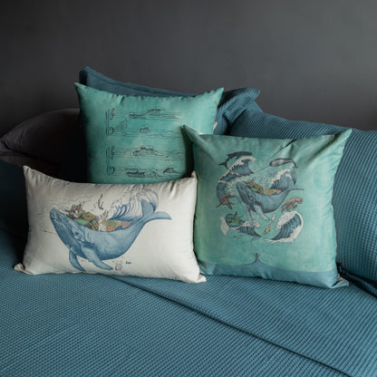 Funda Cojin Cuadrada Ilustrada Mar Sonidos By Leen