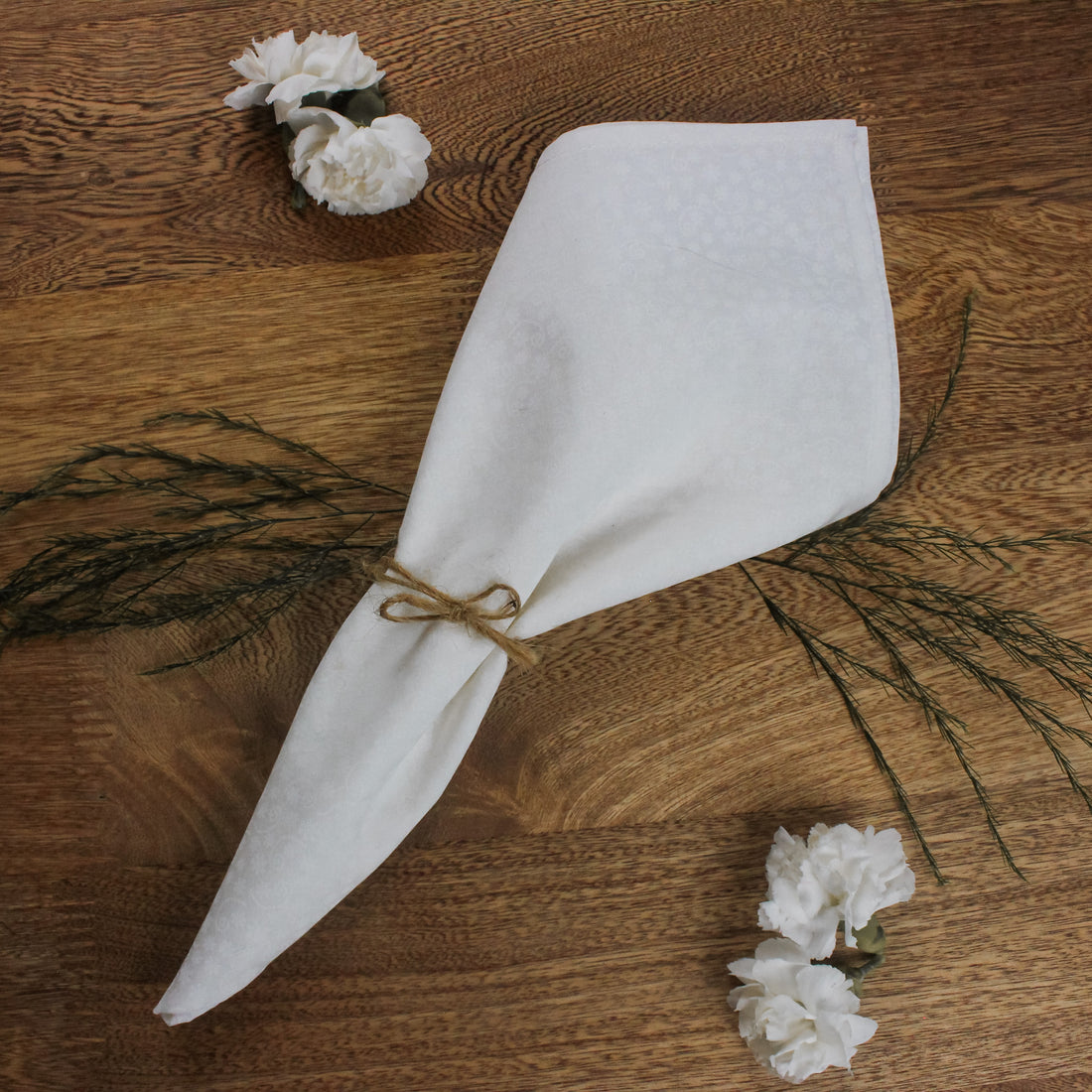 Servilleta de tela Flor Blanco 100% algodón