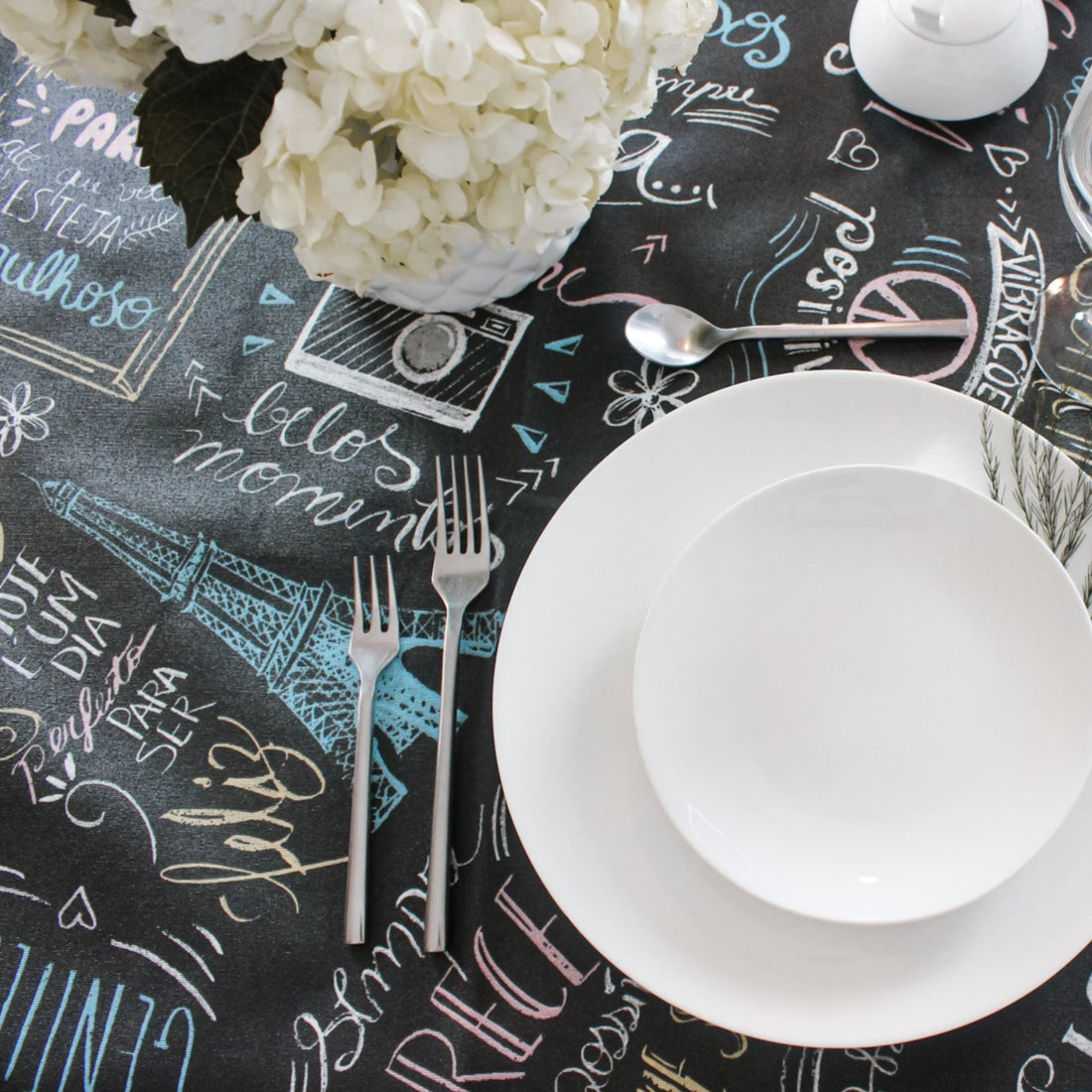 Mantel Impermeable Waterblock Letreros Negro