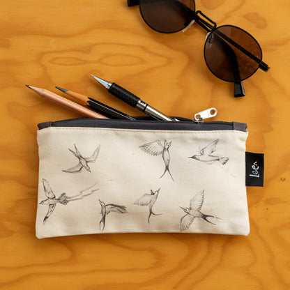 Mini Cartuchera Ilustrada Lapiz Pajaros By Leen