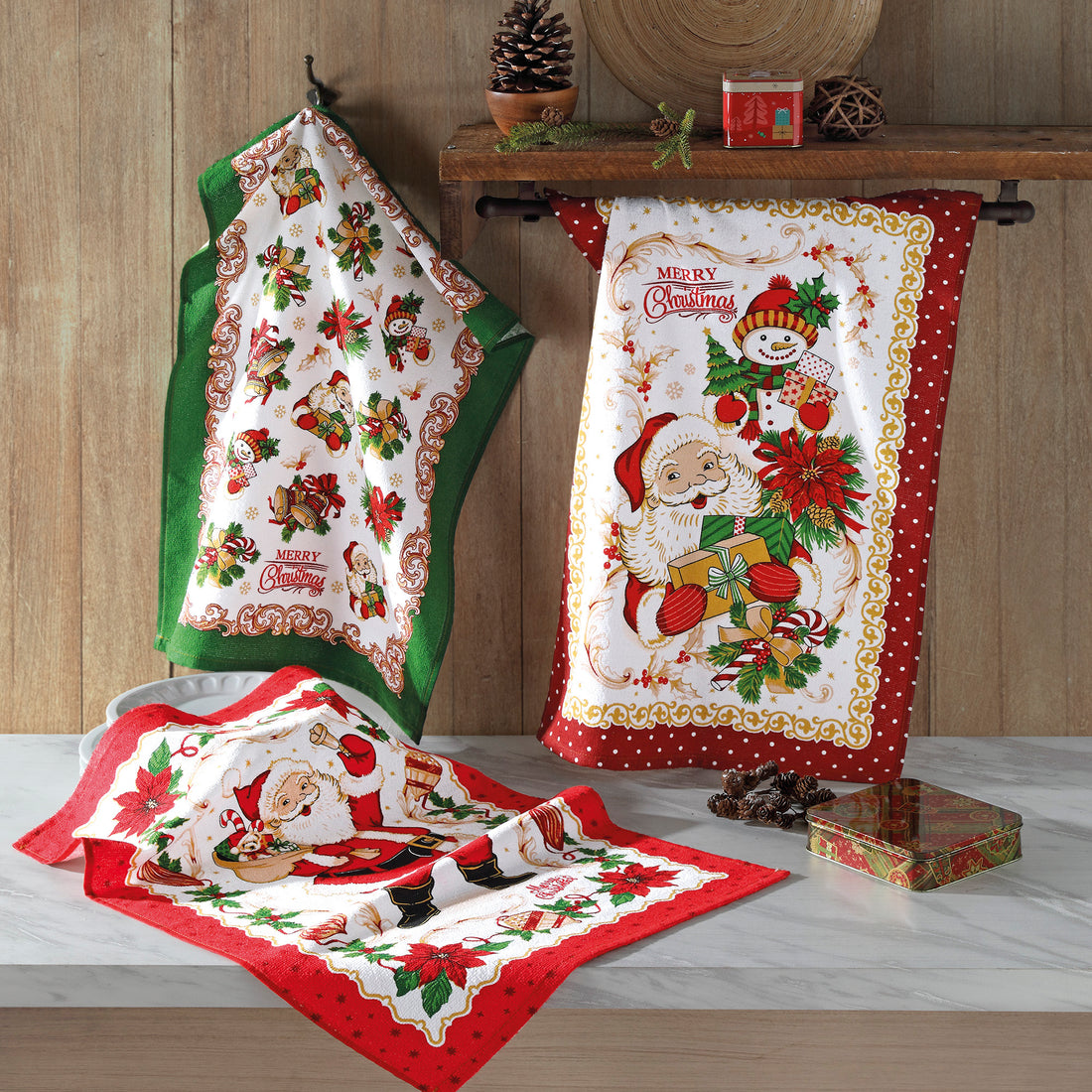 Juego x3 secadores navideños Motivos