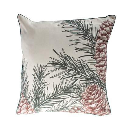 Funda decorativa para cojín navideña Hojas de Pino