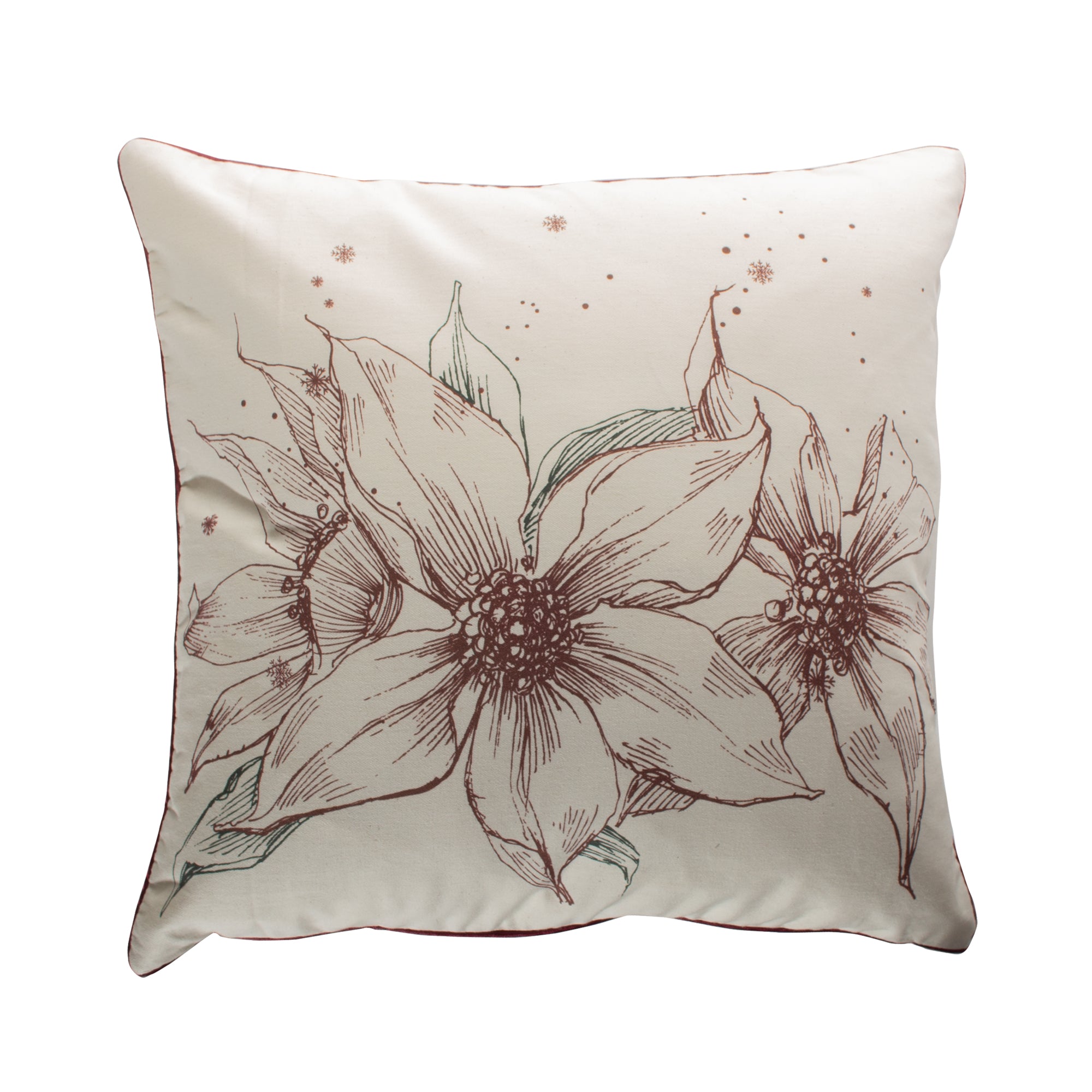 Funda decorativa para cojín navideña Poinsetias