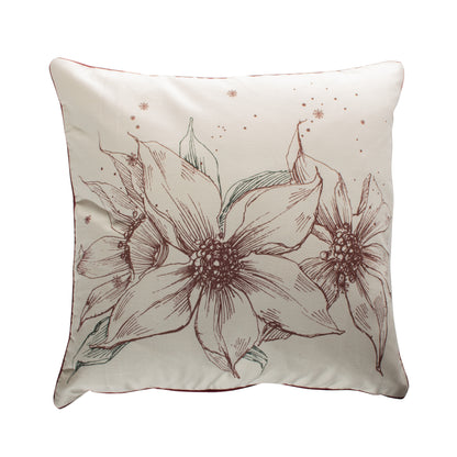 Funda decorativa para cojín navideña Poinsetias