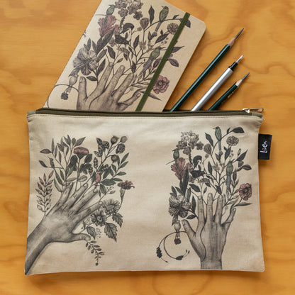 Portaútiles Ilustrado Manos Flores By Leen