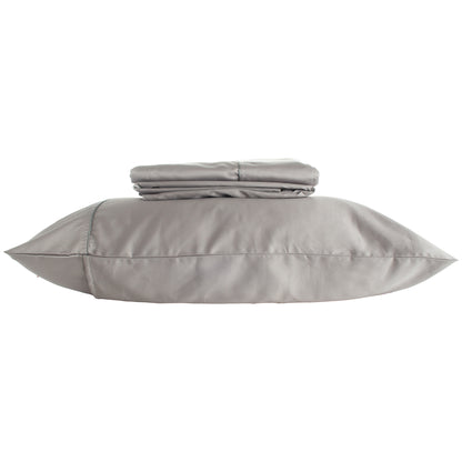 Juego de sábanas 100% algodón 300 hilos color Gris Oscuro