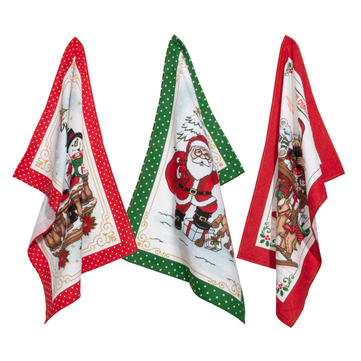 Juego x3 secadores navideños Papá Noél