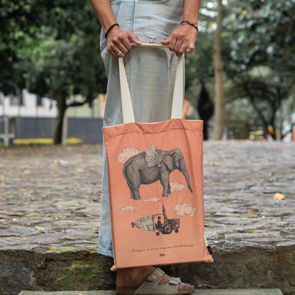Tote Bag Ilustrada Elefante By Leen