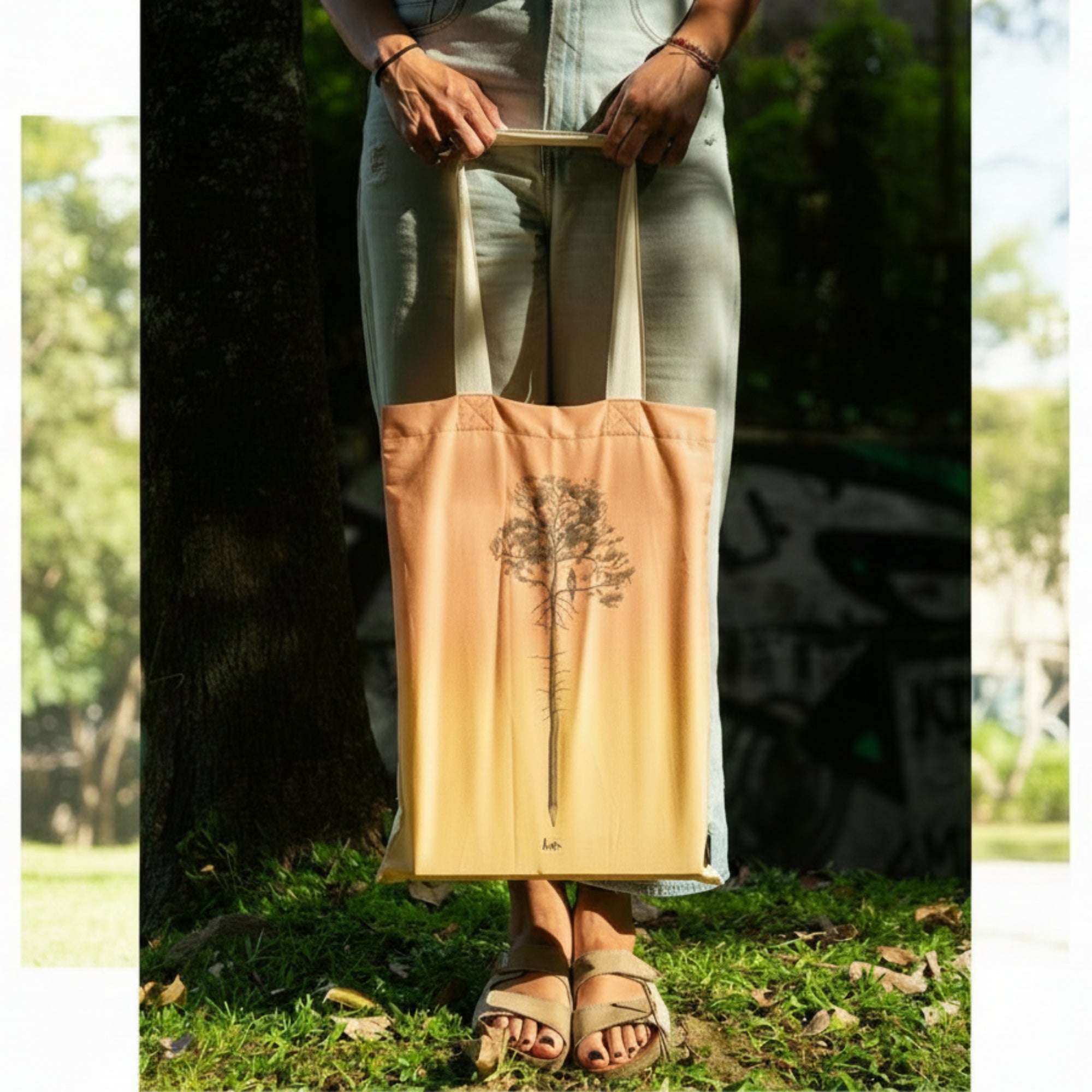 Tote Bag Ilustrada Lapiz Arbol By Leen