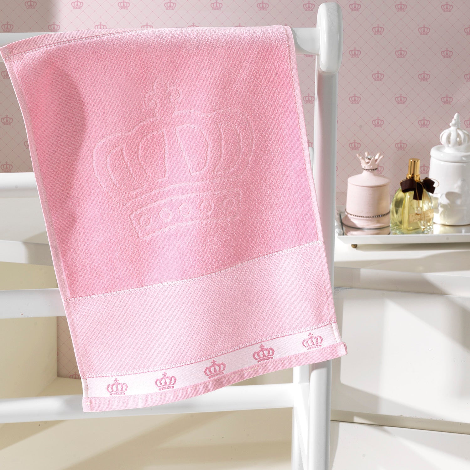 Toalla de bebé para bordar Baby Classic 100% algodón Rosa