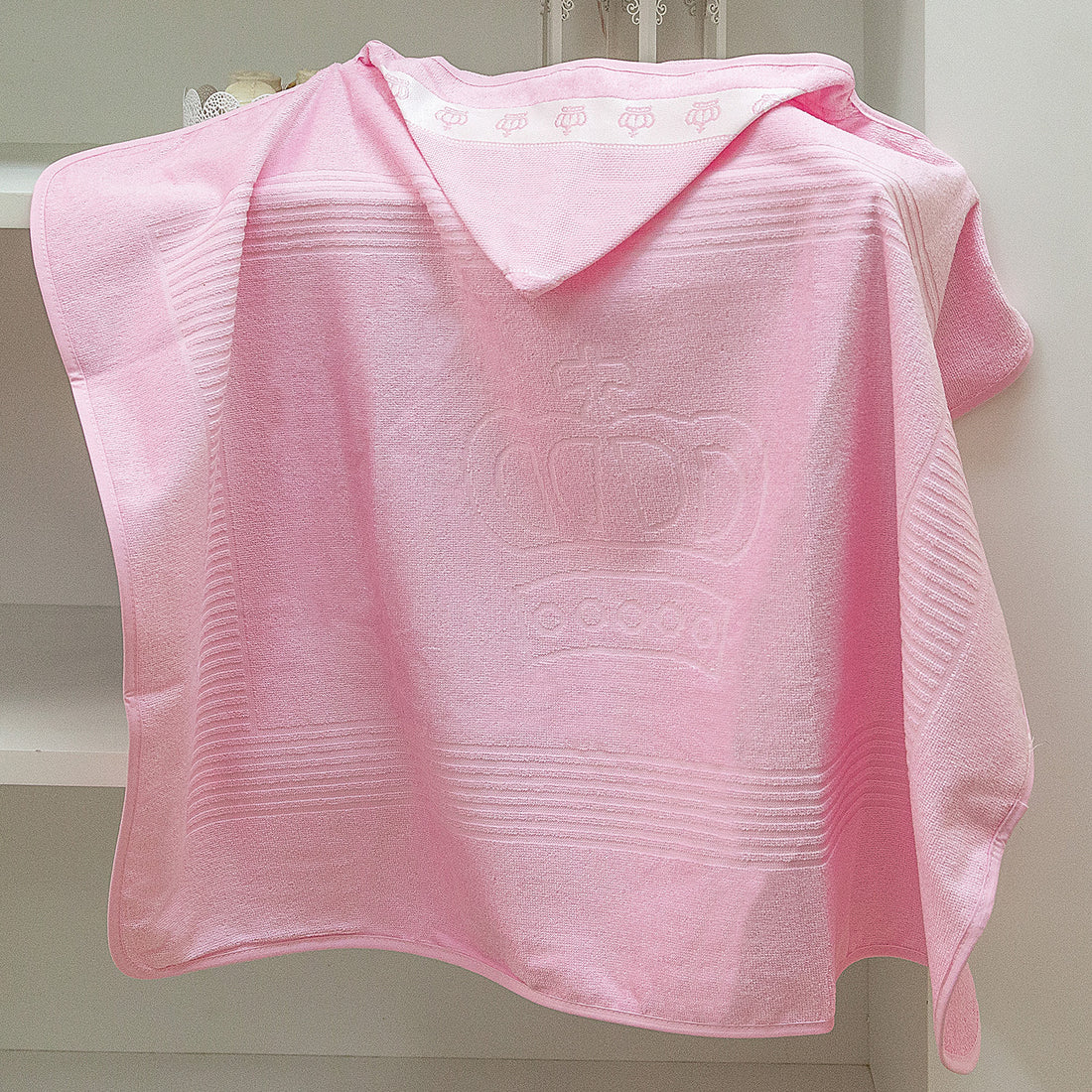 Toalla de bebé para bordar Baby Classic Rosa 100% algodón