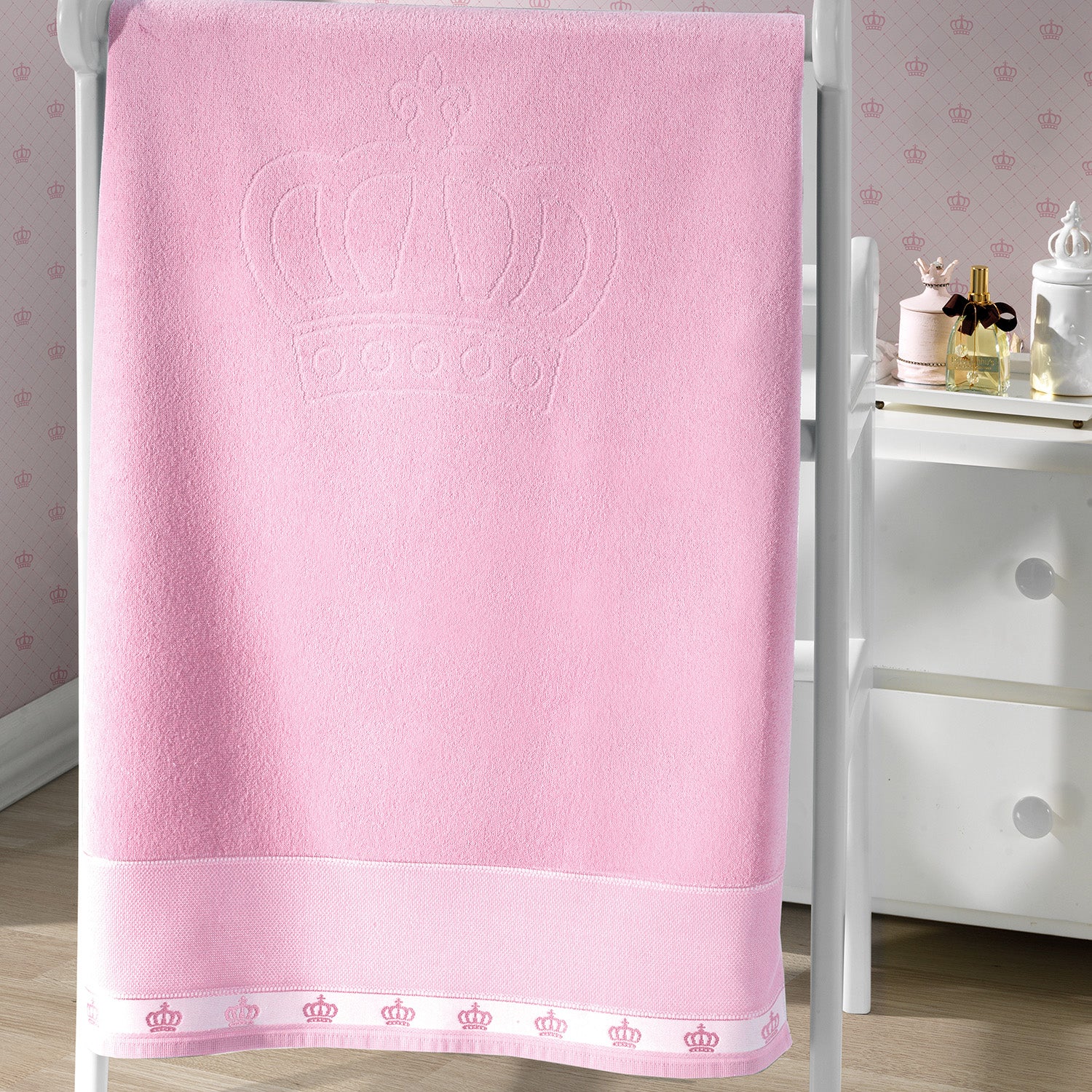 Toalla de bebé para bordar Baby Classic 100% algodón Rosa