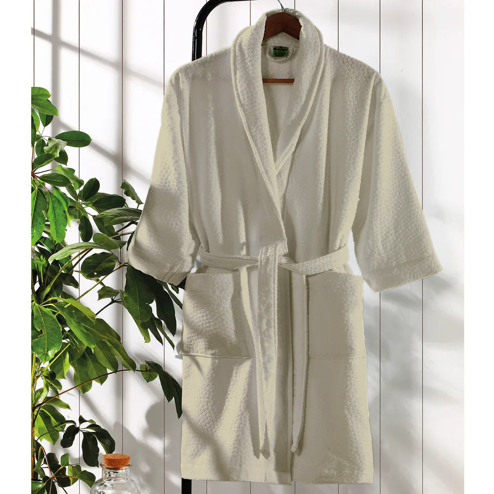 Bata de baño Perola 100% algodón. Ultra suave. Color Beige.
