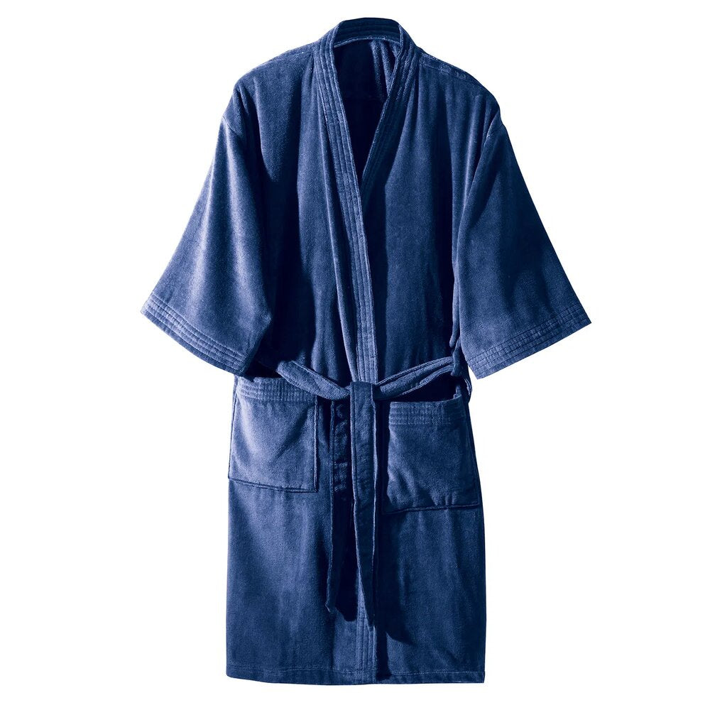 Bata de baño 100% algodón. Alta absorción y comodidad Color Azul