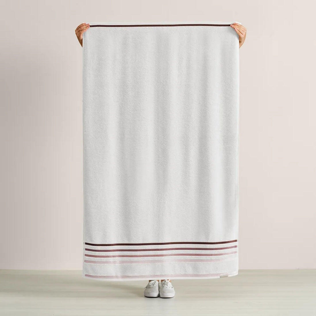 Toalla de baño Lumina 100% algodón 500 gr/m2 Blanco Rosa