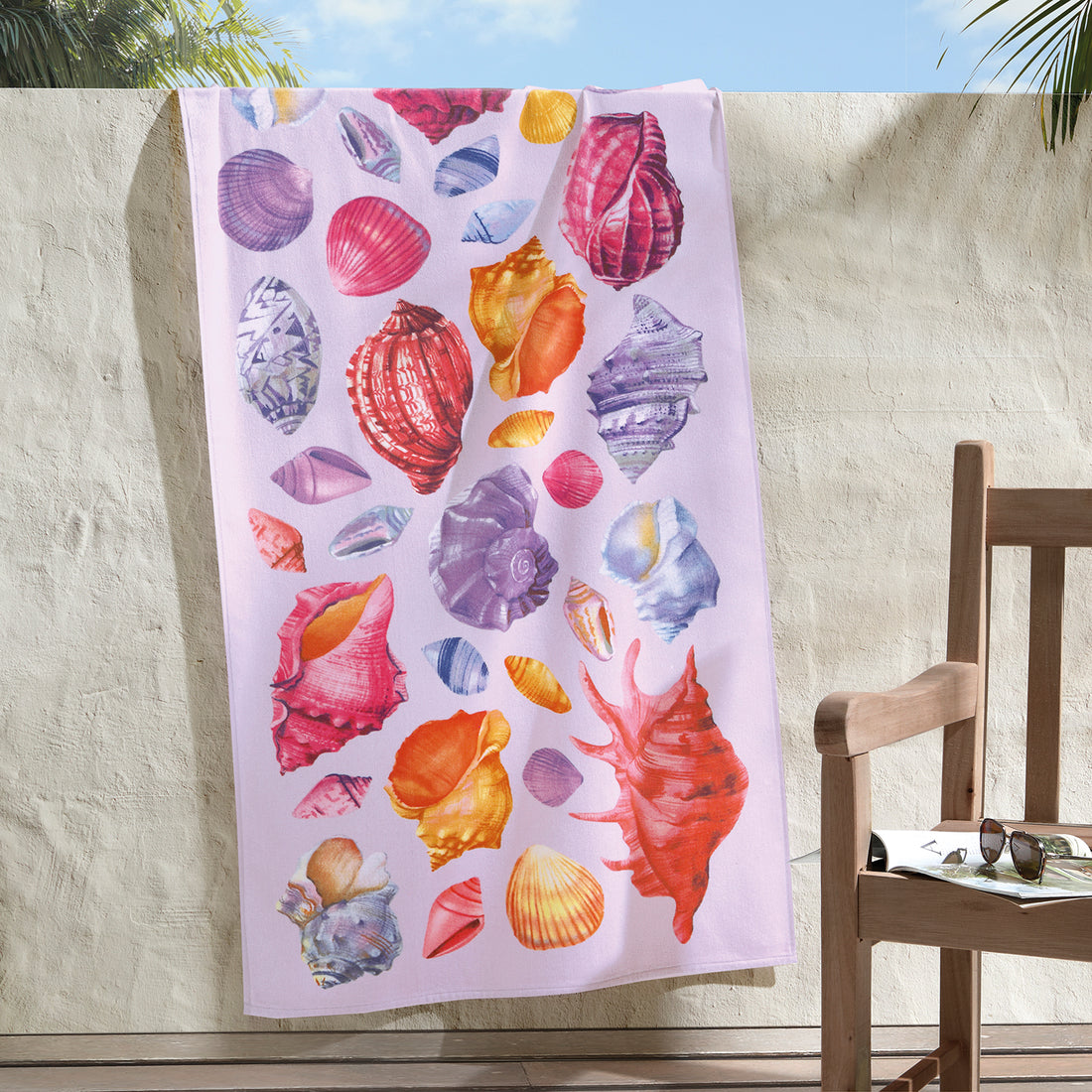 Toalla Playera 100% algodón estampado Conchas