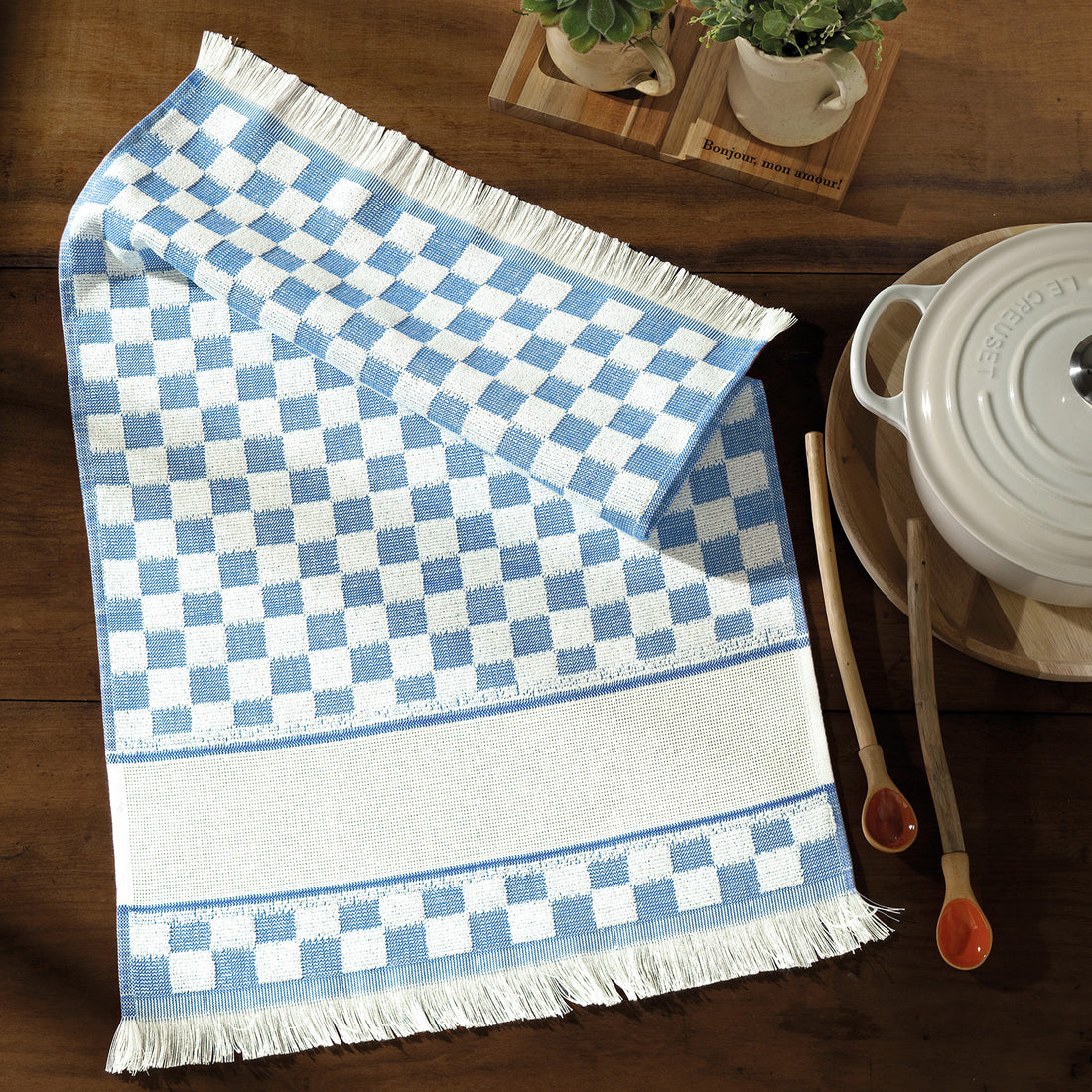 Paño de cocina para bordar Verona Azul