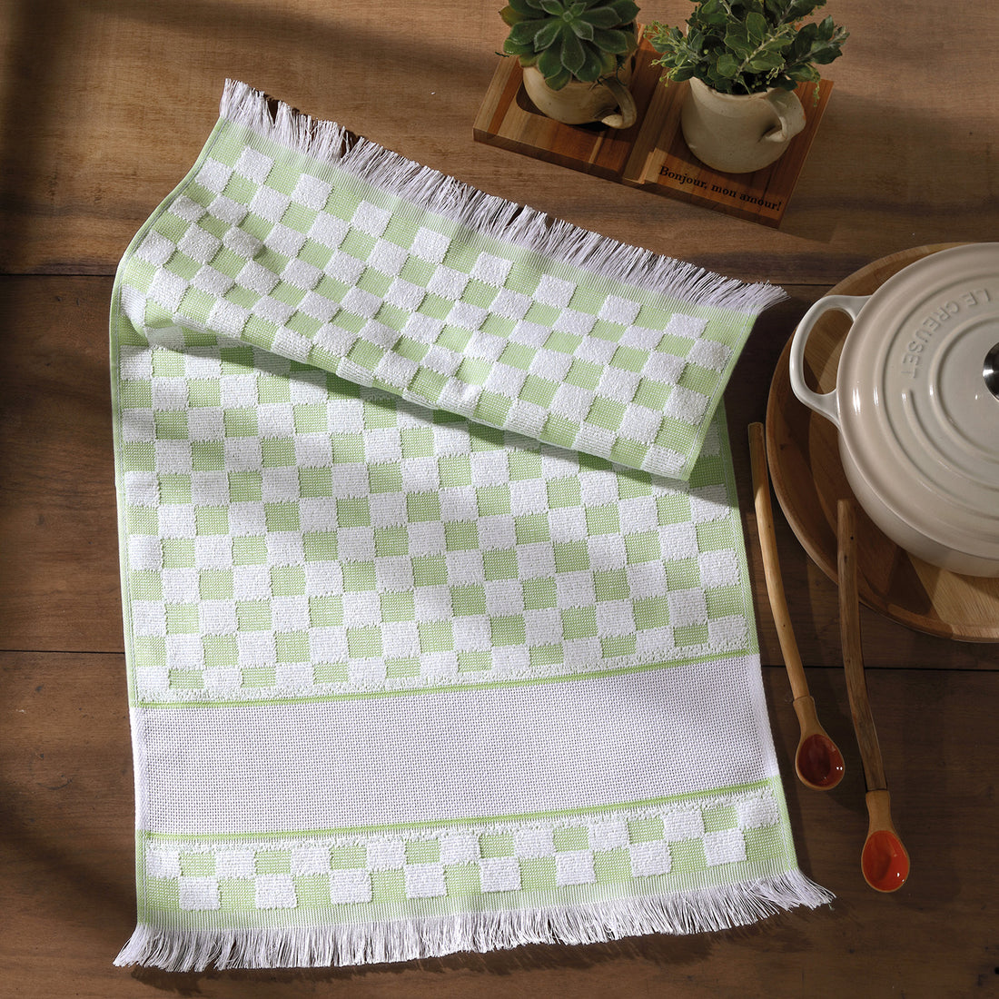 Paño de cocina para bordar Verona Verde