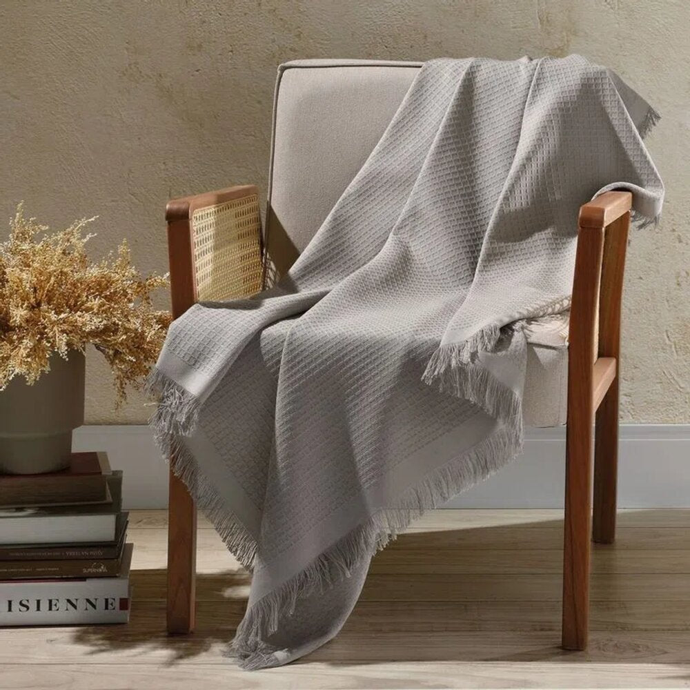Manta tejida Marroco 100% algodón color gris