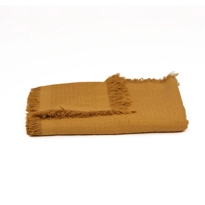 Manta tejida Marroco 100% algodón color mostaza