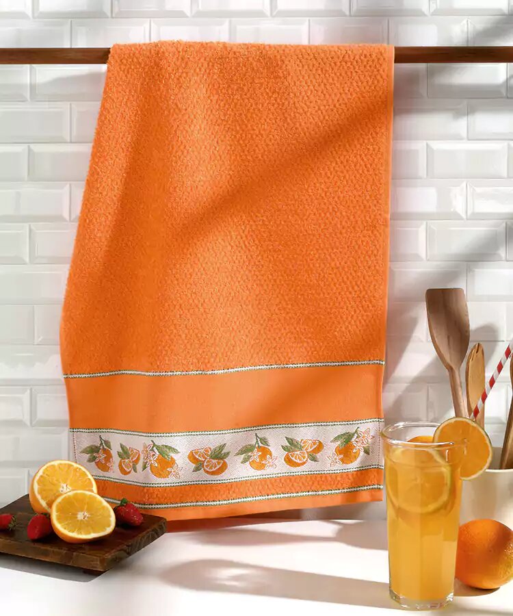 Paño de cocina para bordar Picnic Naranjas