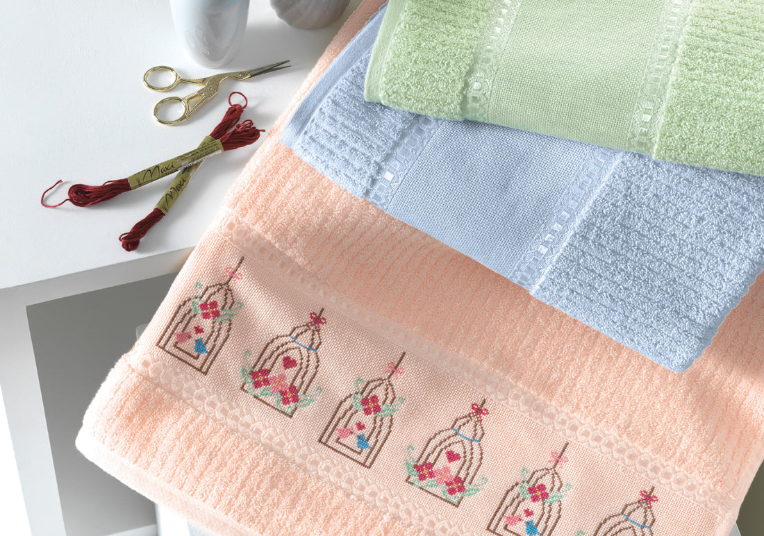 Toalla para bordar Pasafita 100% algodón 400 gramos Azul